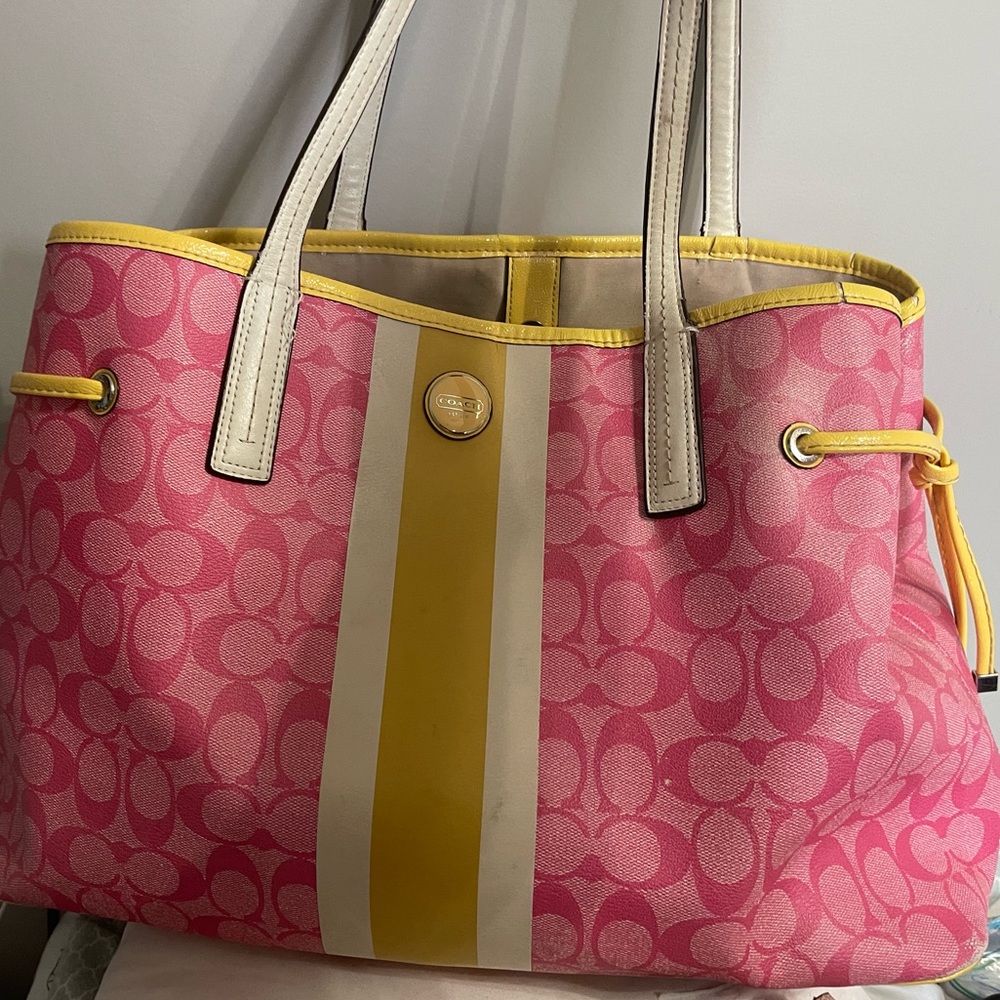 Pink coach tote